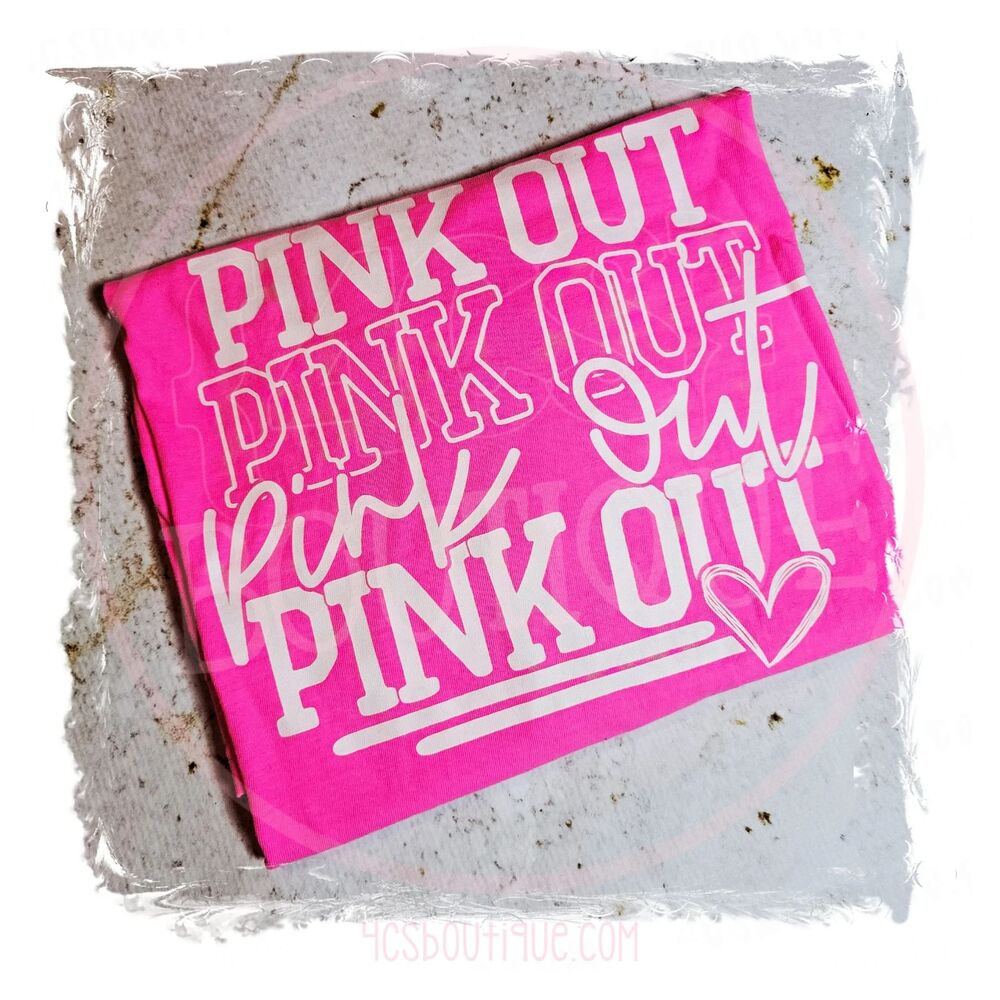Pink Out Graphic Tee Comfort Colors Neon Pink 2XL Breast Cancer Awareness NWT